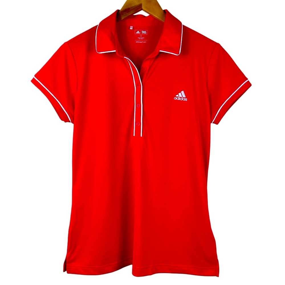Adidas Women’s Medium Orange Golf Polo Short Sleeve